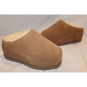 UGG WOMEN'S PUMPED SUEDE SHEARLING LINED CLOGS CHESTNUT NIB